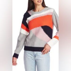NWOT SIZE XS OVERSIZED STATE Women's Color Block Cowl Neck Sweater